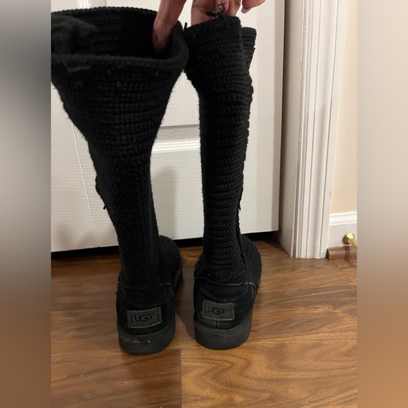 Ugg Women's Black Knit Cardy Boots Size 7 - Picture 5 of 7